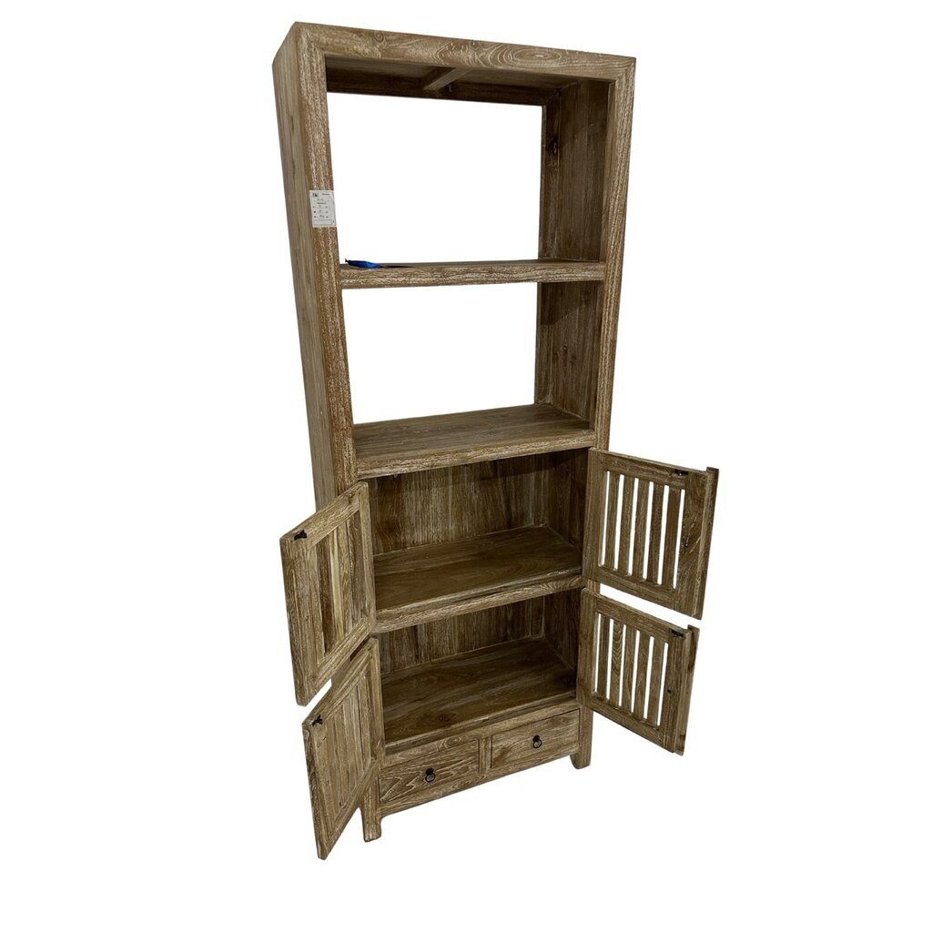 Étagère 4 portes 2 tiroirs 75x35x200 Cm Cérusé