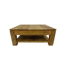 Table basse en Teck 80x80x32 cm Brut