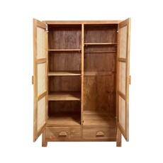 Armoire 2 portes rotin en teck 120x67x200 Cm WB