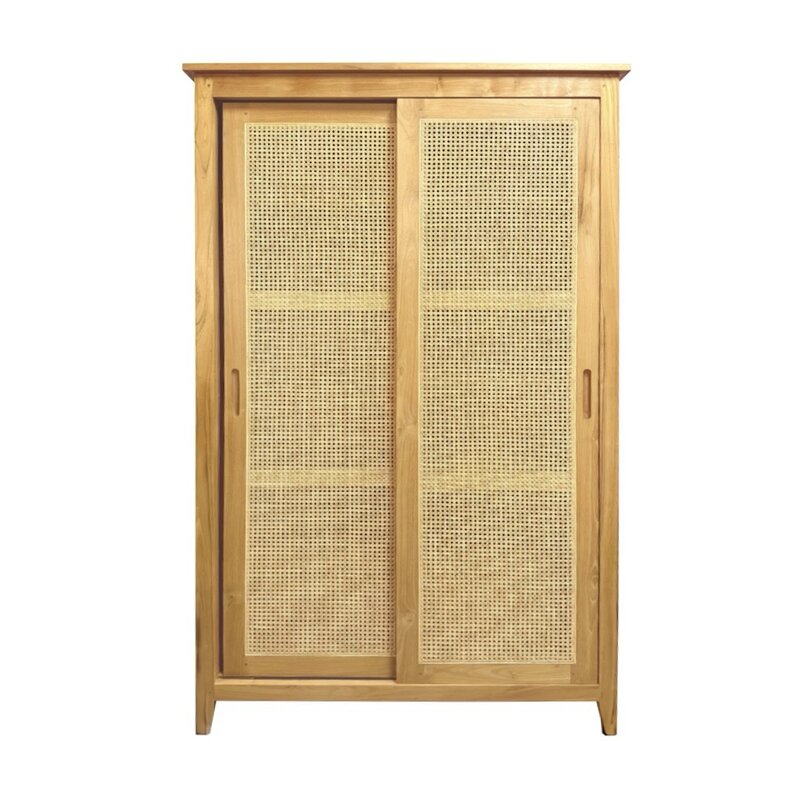 Armoire 2 portes coulissantes en teck 115x55x200 Cm WB