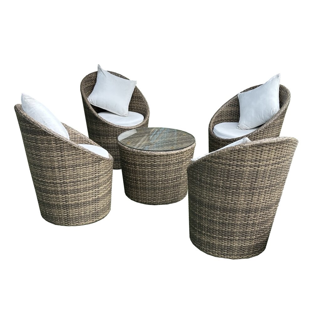 Ajaccio - Salon d'extérieur en Rotin Synthétique gris-noir