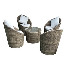 Ajaccio - Salon d'extérieur en Rotin Synthétique gris-noir