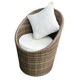 Ajaccio - Fauteuil rond Ø 60 en Rotin Synthétique gris-noir