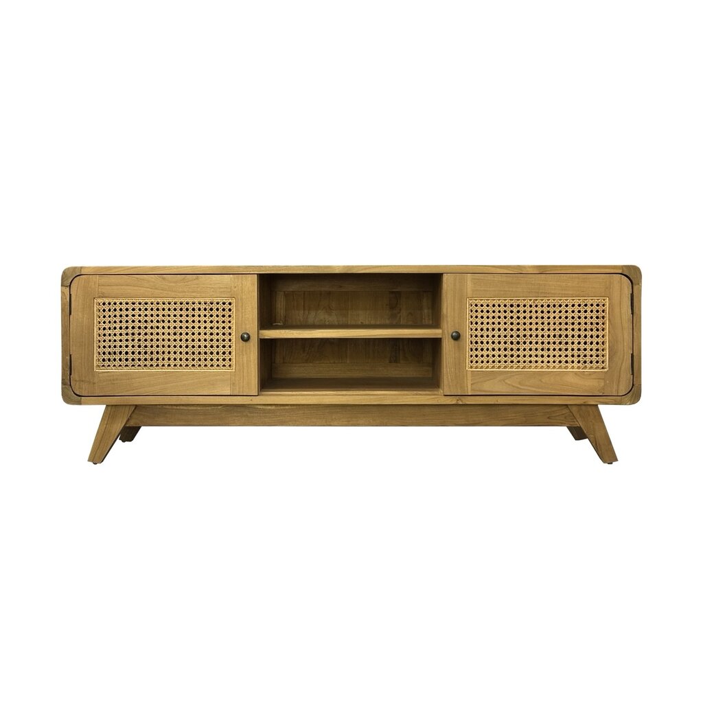VIENA - Meuble TV 2 portes en teck 150x40x50 cm