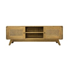 VIENA - Meuble TV 2 portes en teck 150x40x50 cm