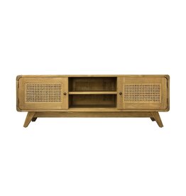 VIENA - Meuble TV 2 portes en teck 150x40x50 cm