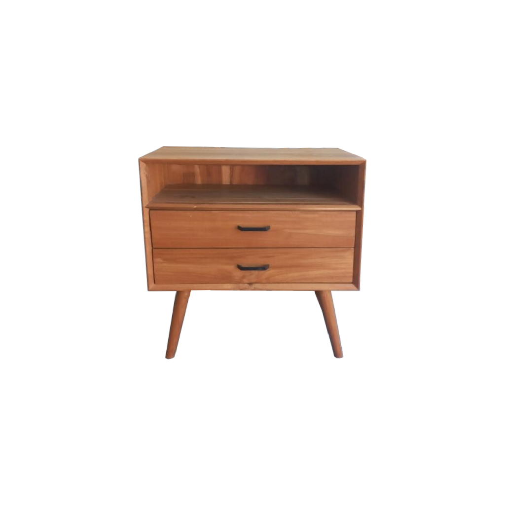 Commode basse 2 tiroirs 71x38x76 Cm Waxes