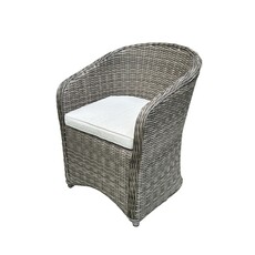 Fauteuil en rotin 6 mm 64.5x66x80 cm Gris
