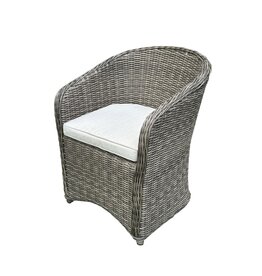 Fauteuil en rotin 6 mm 64.5x66x80 cm Gris