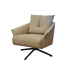 Fauteuil imitation cuir beige 81x80x84 cm