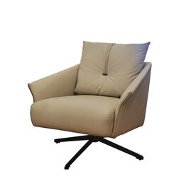 Fauteuil imitation cuir beige 81x80x84 cm