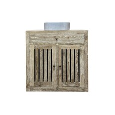 Meuble sous vasque 2 portes 1 tiroir 85x55x90 Cm Cérusé