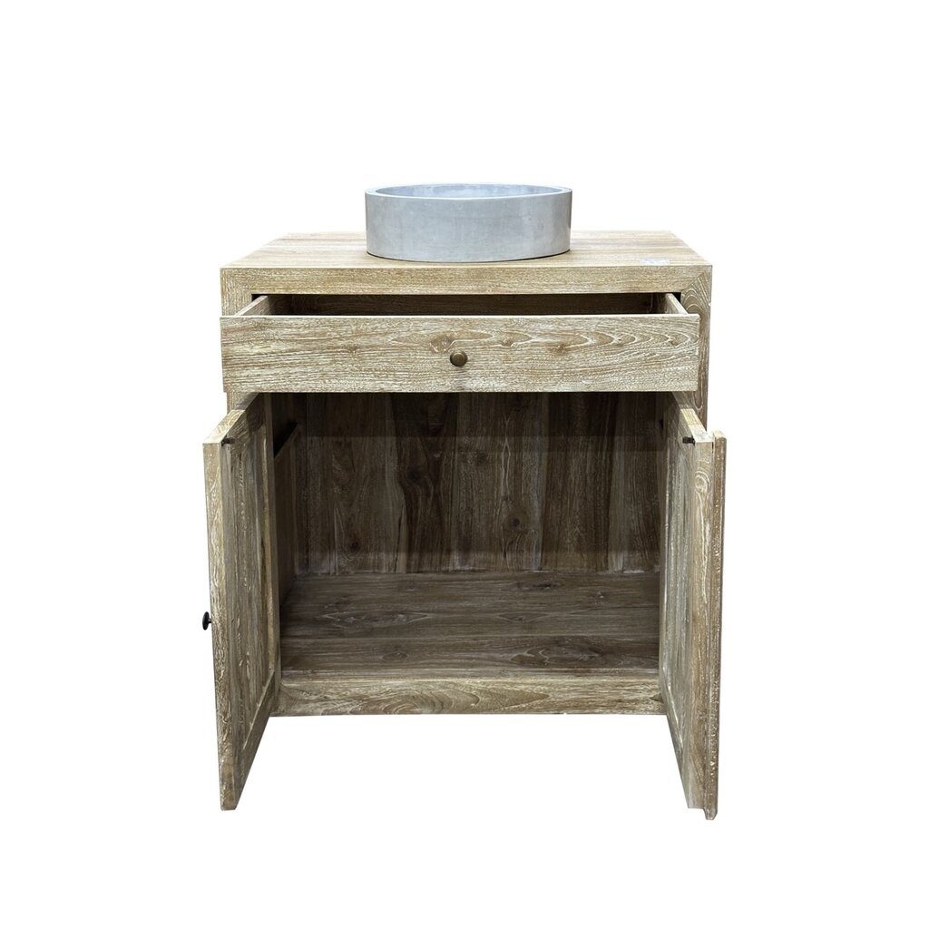 Meuble sous vasque 2 portes 1 tiroir 85x55x90 Cm Cérusé