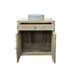 Meuble sous vasque 2 portes 1 tiroir 85x55x90 Cm Cérusé