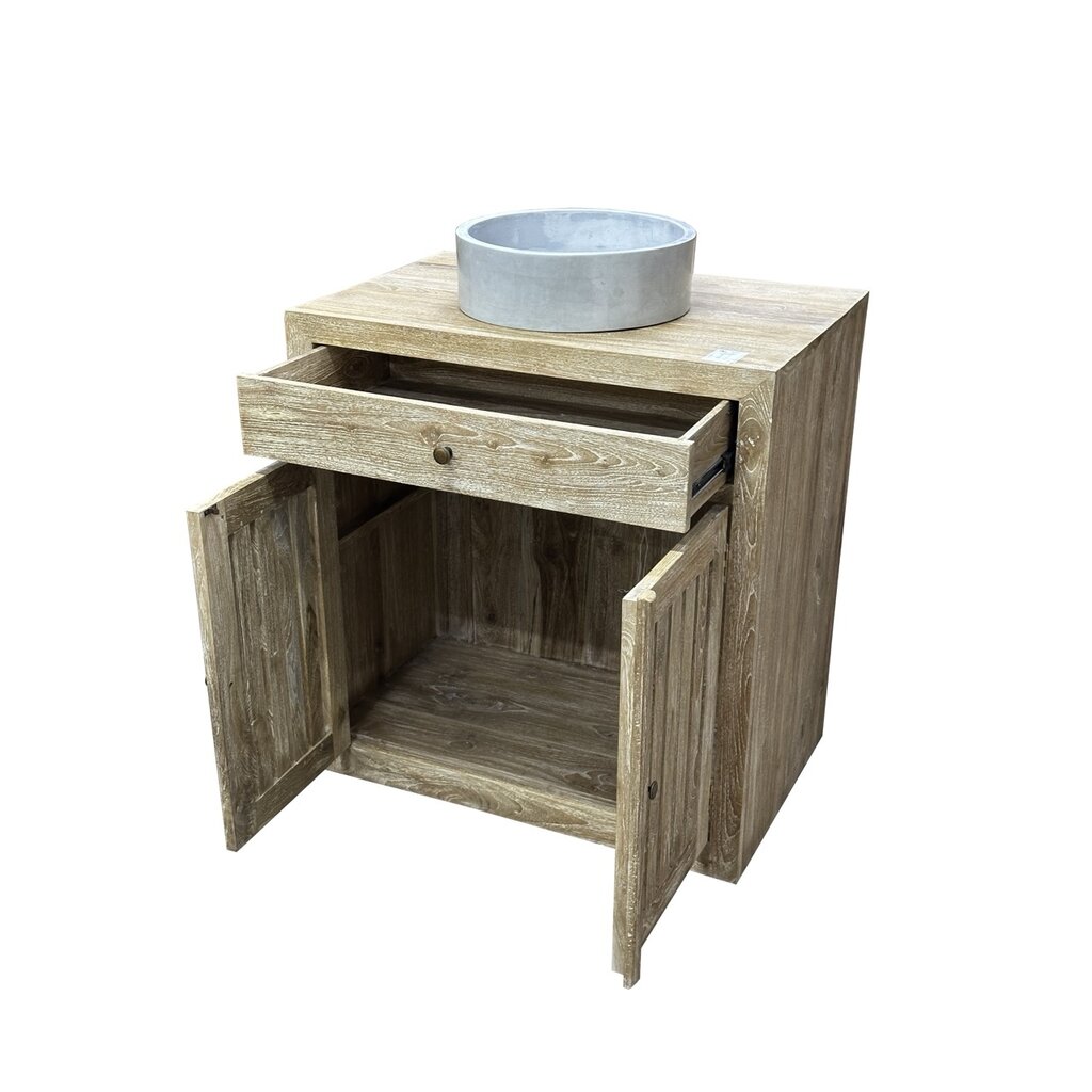 Meuble sous vasque 2 portes 1 tiroir 85x55x90 Cm Cérusé