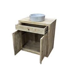 Meuble sous vasque 2 portes 1 tiroir 85x55x90 Cm Cérusé