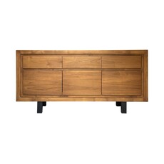 Buffet 3 tiroirs 160X45x80 cm Brut huilé