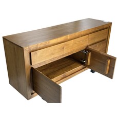 Buffet 3 tiroirs 160X45x80 cm Brut huilé