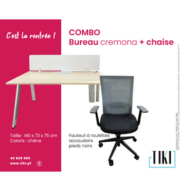 Package Bureau chaîne 140 cm + chaise