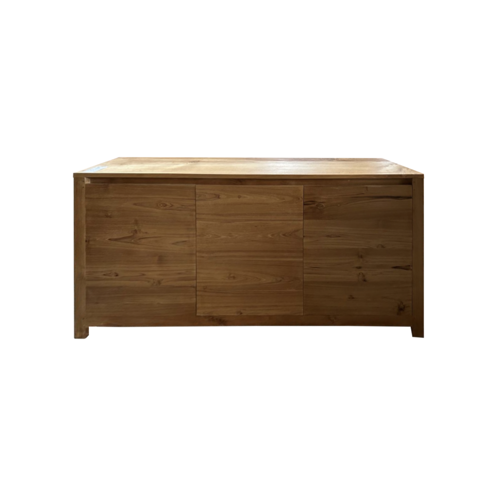 Buffet 3 portes en teck 150x45x75 Cm Wax Polish