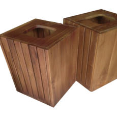 Corbeille de salle de bain en teck