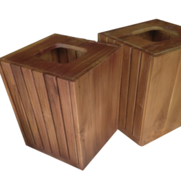 Corbeille de salle de bain en teck