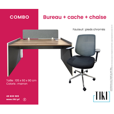 Package Bureau marron 105 cm + chaise