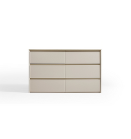 Commode 6 tiroirs Gris clair