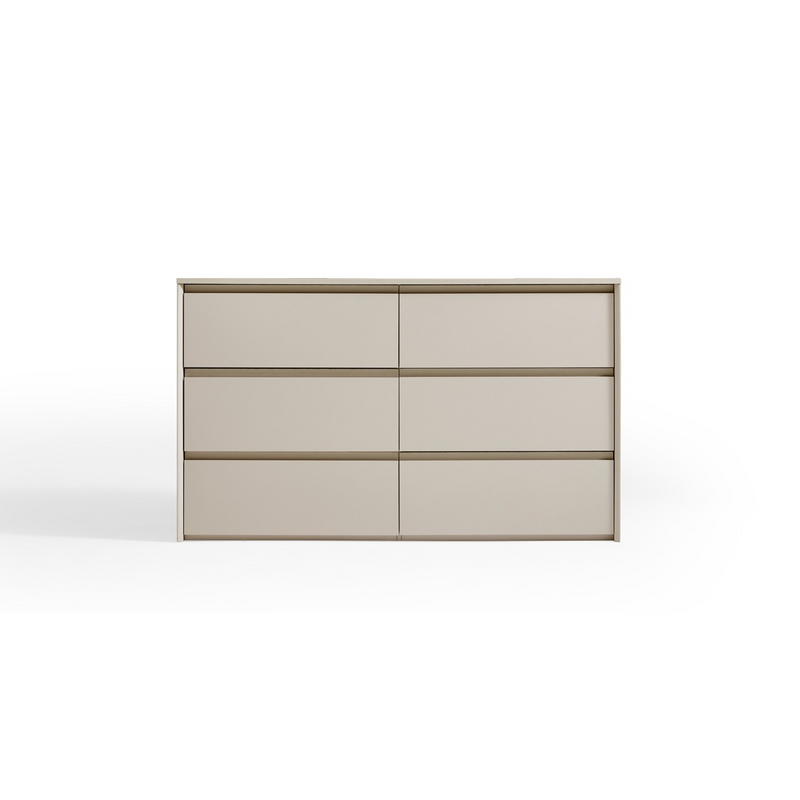 Commode 6 tiroirs Gris clair