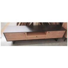 Meuble TV Harmonie 2 portes 1 tiroir 160x40x46 cm Noir bois