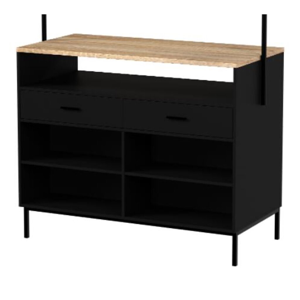 Buffet îlot Suri 2 tiroirs 120x60x201 cm