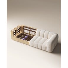 Canapé 3 places en tissu 215x108x76 cm Blanc