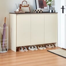 Meuble à chaussures 3 portes 120x40x90 cm Blanc Bois