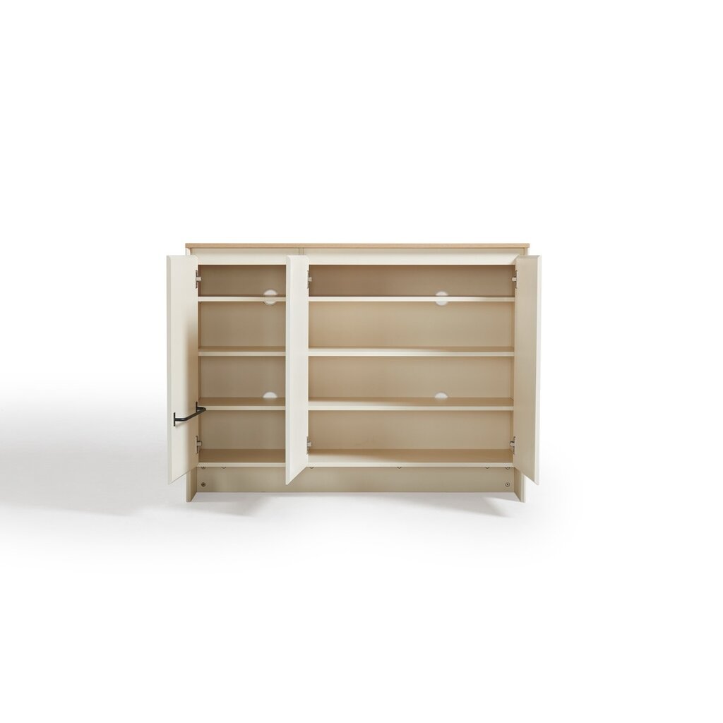 Meuble à chaussures 3 portes 120x40x90 cm Blanc Bois