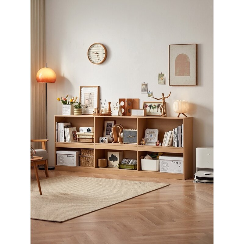 Longue étagère 6x cases 203x30x80 cm Bois