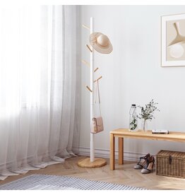 Porte manteau 170cm Blanc et Bois