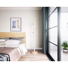 Porte manteau 170cm Blanc et Bois