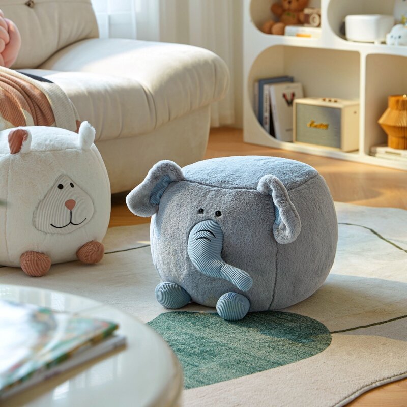 Pouf pour enfant éléphant Gris
