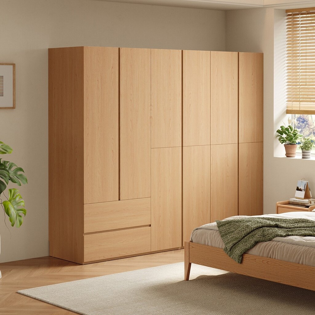 Armoire 8 portes 2 tiroirs 198x59x200 cm Bois