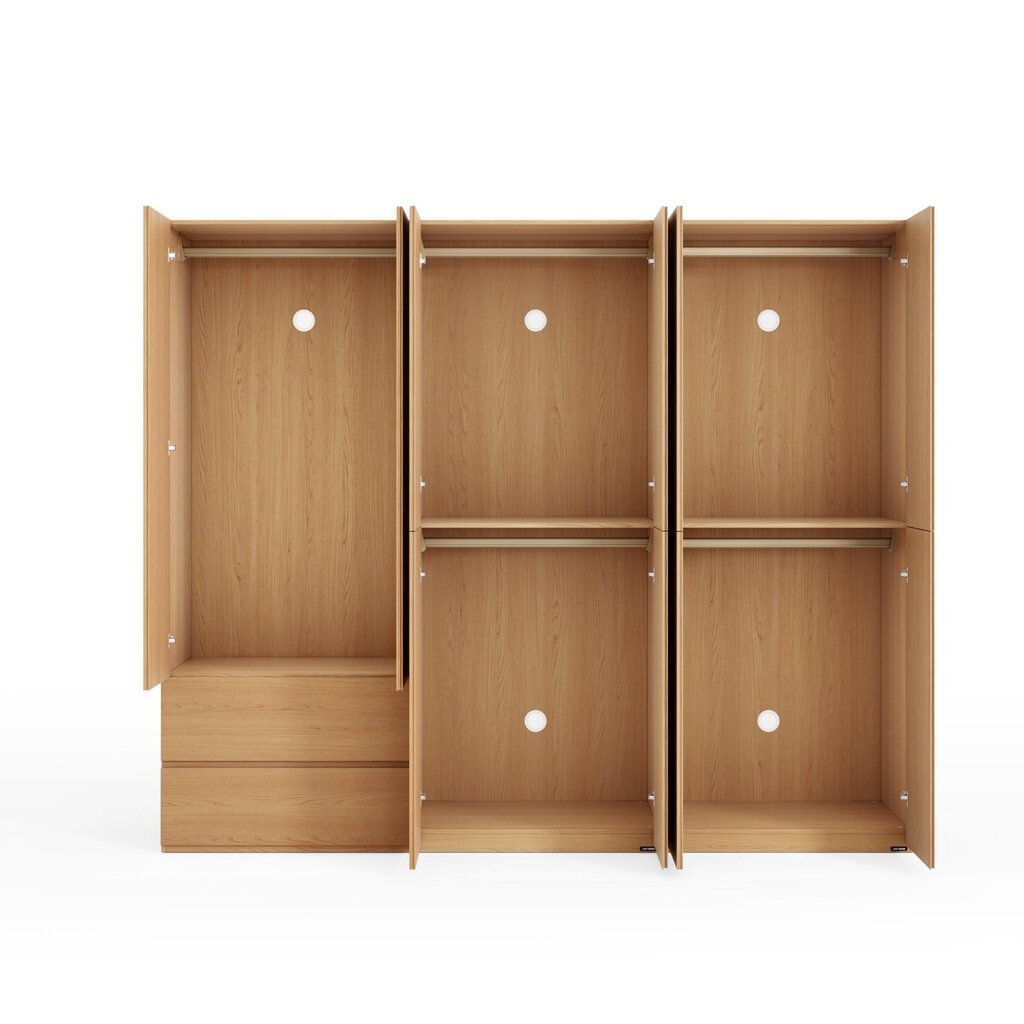 Armoire 8 portes 2 tiroirs 198x59x200 cm Bois