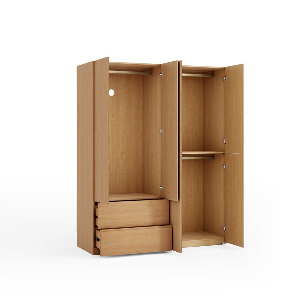 Armoire 4 portes 2 tiroirs 158x59x200 cm Bois