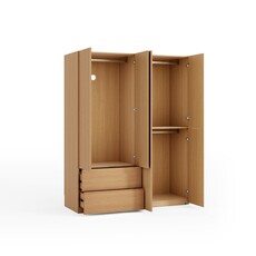 Armoire 4 portes 2 tiroirs 158x59x200 cm Bois