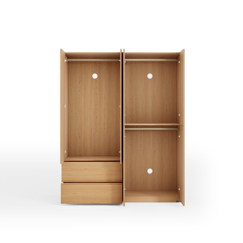 Armoire 4 portes 2 tiroirs 158x59x200 cm Bois