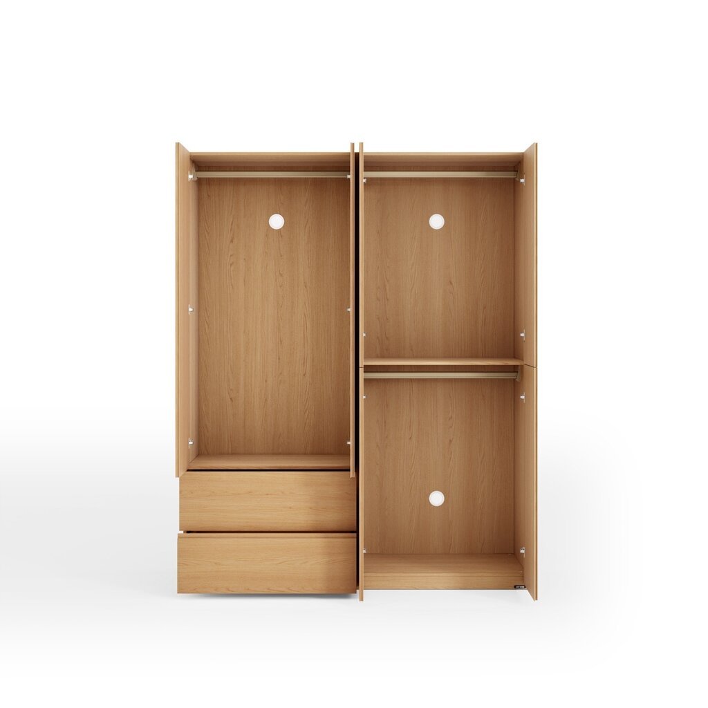 Armoire 6 portes 2 tiroirs 158x59x200 cm Bois