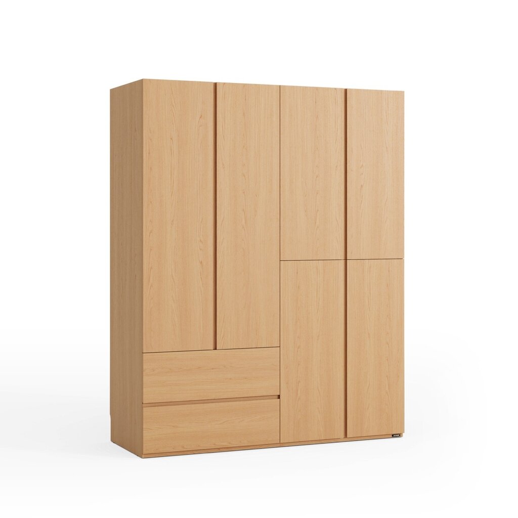 Armoire 4 portes 2 tiroirs 158x59x200 cm Bois