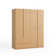 Armoire 4 portes 2 tiroirs 158x59x200 cm Bois