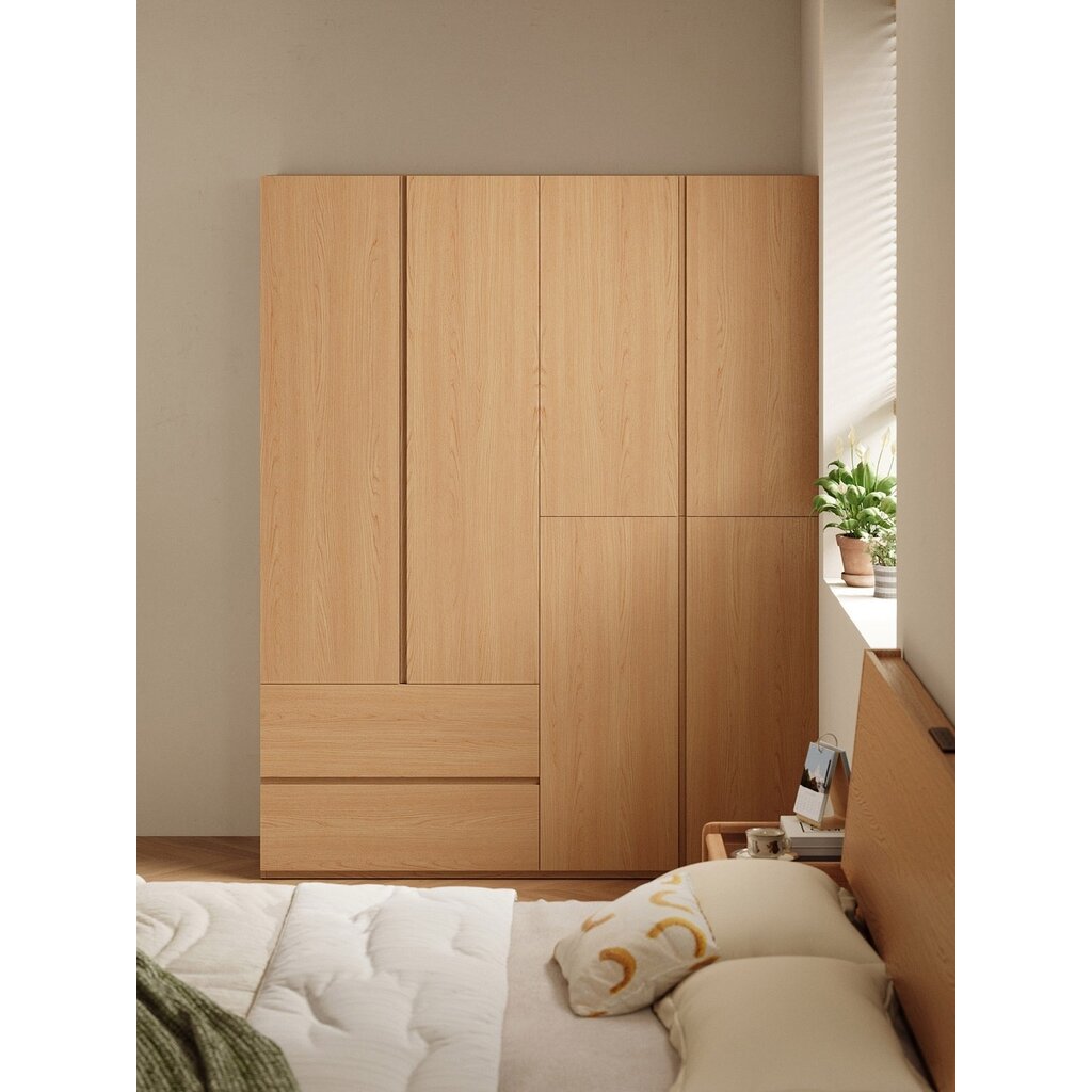 Armoire 4 portes 2 tiroirs 158x59x200 cm Bois