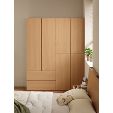 Armoire 4 portes 2 tiroirs 158x59x200 cm Bois