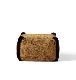 Pouf repose-pieds carré Jaune