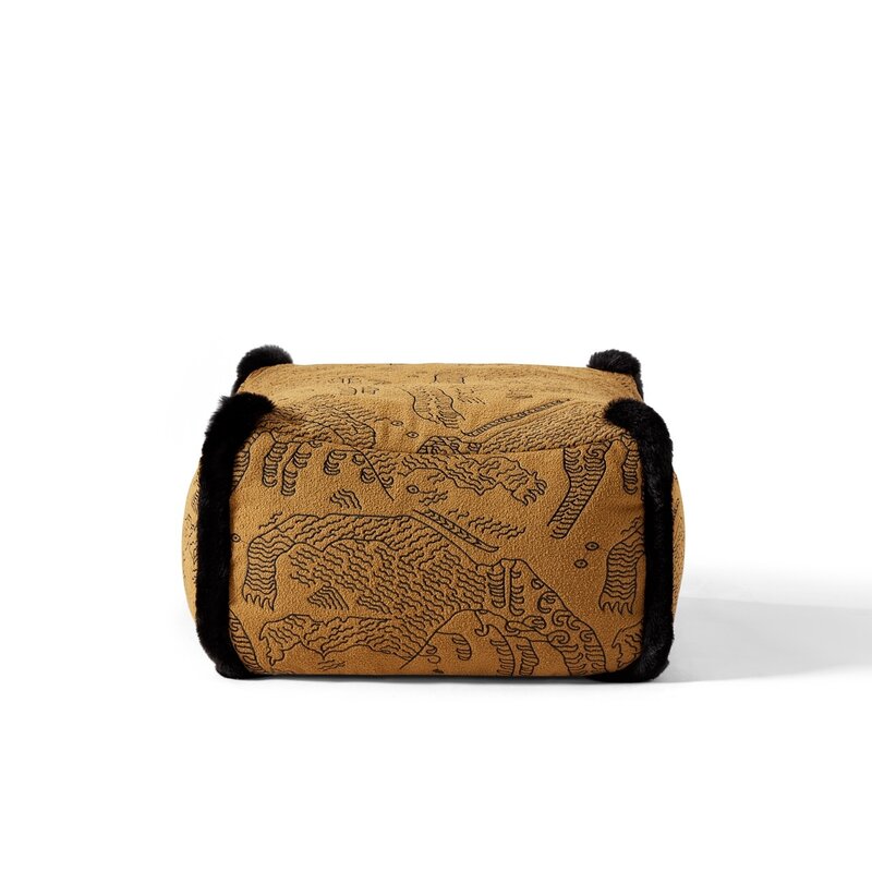 Pouf repose-pieds carré Jaune